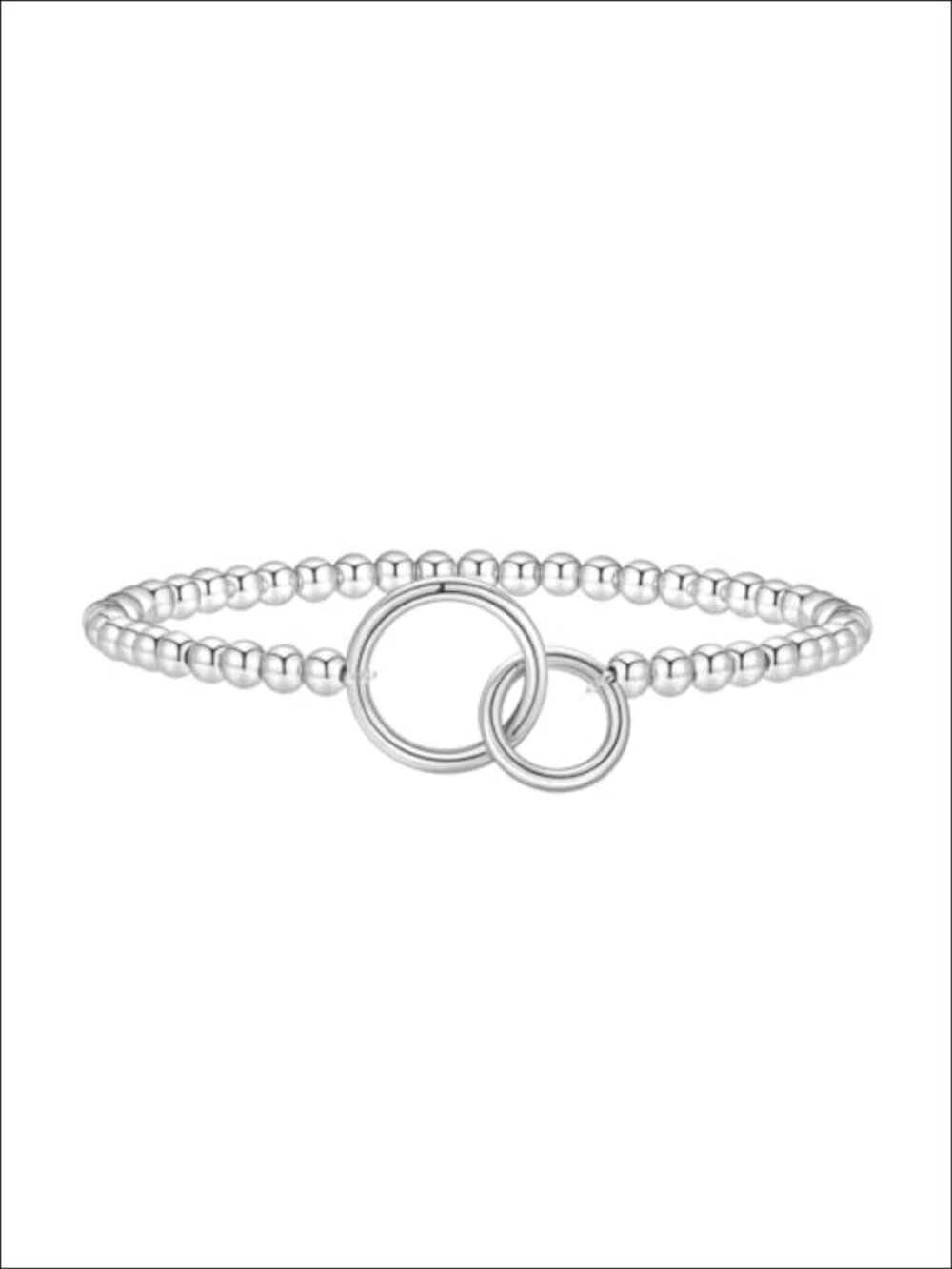 14K Gold Plated Silver Stretch Bracelets for Women Handmade Beaded Stackable